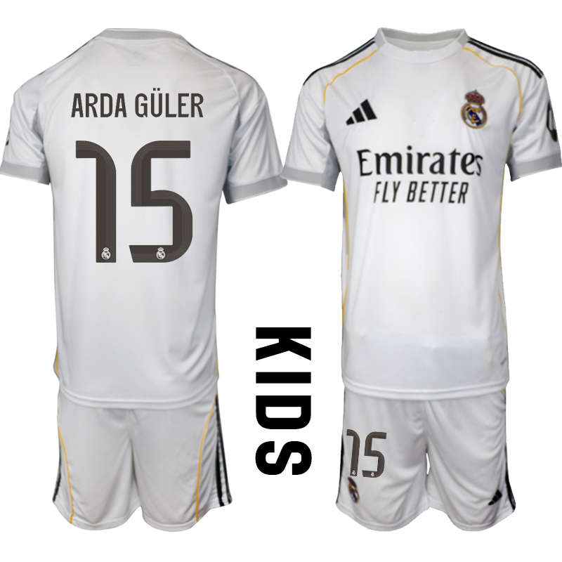 Youth 2025-2026 Club Real Madrid home white #15 Soccer Jersey  01->youth soccer jersey->Youth Jersey